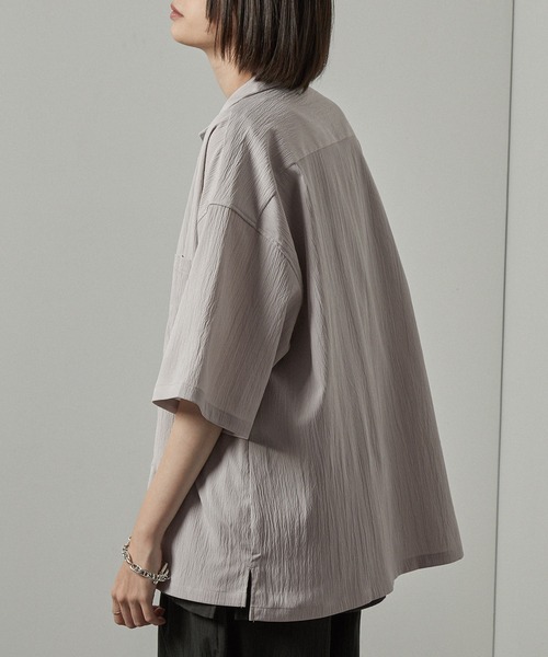 セットアップ 2点セット ビッグシルエットオープンカラー半袖シャツ