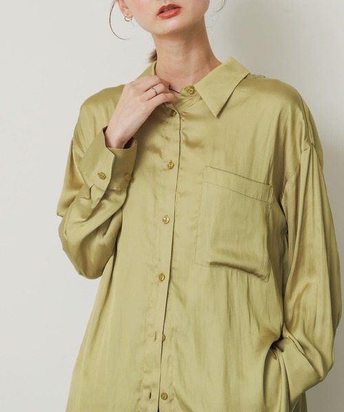 ブラウス シャツ MELANGE COTTON POPLIN レディース SENSE OF PLACE by URBAN RESEARCH ブラウス シャツ サテン