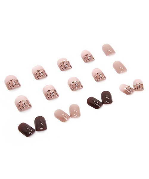 jiniay__ページ ネイルチップ ネイルチップ ショート4タイプ シンプル[品番：JRKW0004016