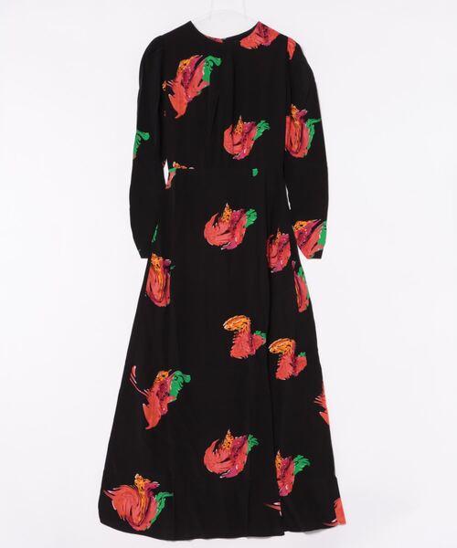 Desigual ワンピース スリット 花柄 ロングワンピース