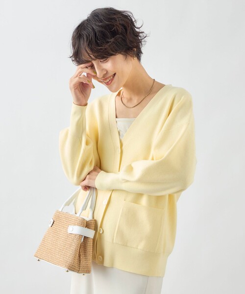NOLLEY'S Sophi ニット 「手洗い可能」片畦Vネックカーディガン