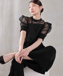 Kana パーティードレス パンツドレス シアーボックススリーブ ビスチェ