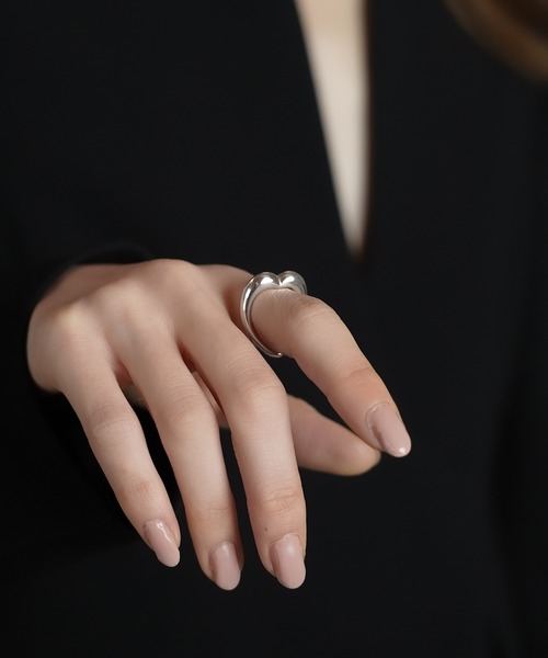 指輪 リング 「ISOLATION / アイソレーション」Silver925 HEART CURVE RING / シルバー925 ハートカーブリングの画像