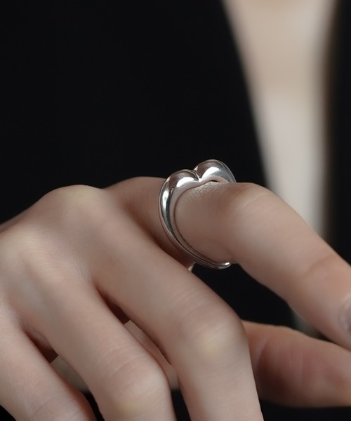 指輪 リング 「ISOLATION / アイソレーション」Silver925 HEART CURVE RING / シルバー925 ハートカーブリングの画像