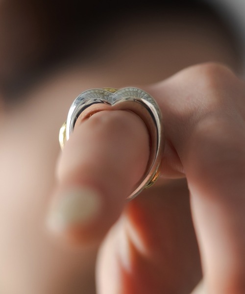 指輪 リング 「ISOLATION / アイソレーション」Silver925 HEART CURVE RING / シルバー925 ハートカーブリングの画像