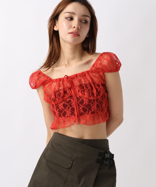 デートにぴったり✨レースミニブラウス お出かけ女子会に FOREVER21 ブラウス シャツ 「2024SS」アソートレースコンパクト