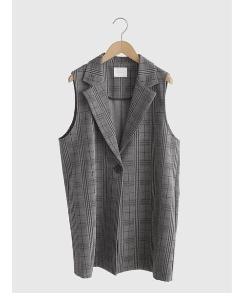 ベスト ジレ Check tailored gilet レディース