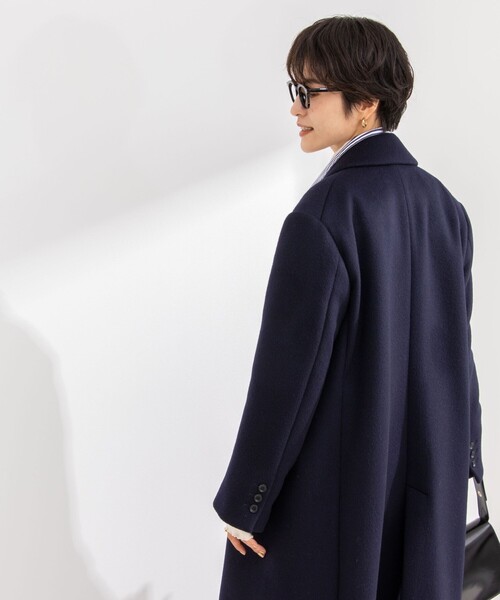 【新品未使用】MSGM チェスターコート　ネイビー　40サイズ WEB限定/OUTLET】【BL】ウールブレンドチェスターコート/ネイビー/NANO