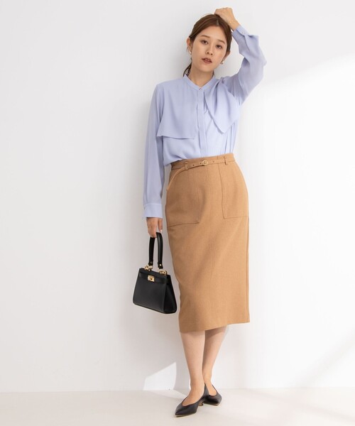 NOLLEY'S Sophi シャツ ブラウス ストレッチサテンケープ風