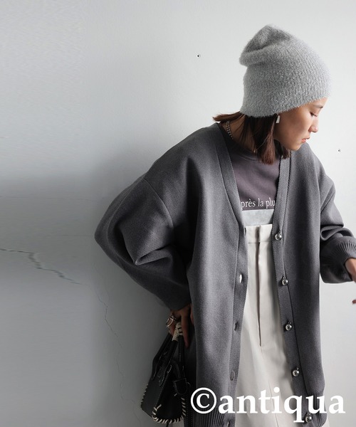 antiqua（アンティカ） ニット セーター シルバーボタンニット