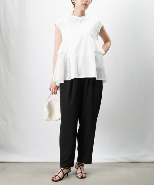 【新品】LUCA/Rストレッチテーパードパンツ/ブラウン LADY LUCK LUCA パンツ LC/LLL ストレッチテーパードパンツ