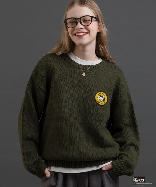 MUHET（ミュエータ） ニット セーター 「PEANUTS / SNOOPY」ワッペン