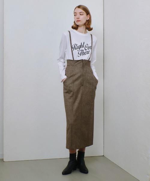 美品 allureville ガンクラブチェックジップスカート グレー 2way allureville（アルアバイル） スカート 「セットアップ対応可能」ガン
