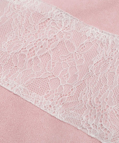 コート アウター 「HOOK」for girls レースリボン刺繍ファー付き