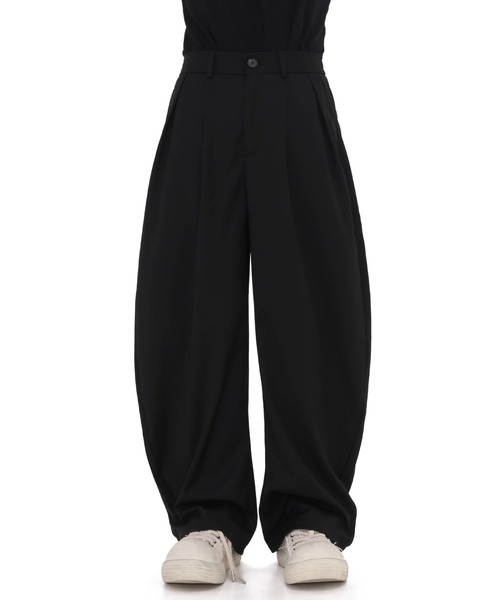 メンズ 長ズボン スラックス ワイドレッグパンツ 無地 P00440 WESTBOY スラックス ワイドシルエット ツータック WO24W4PT01