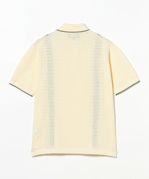 BEAMS+ ポロシャツ ストライプ メッシュ ニット メンズ