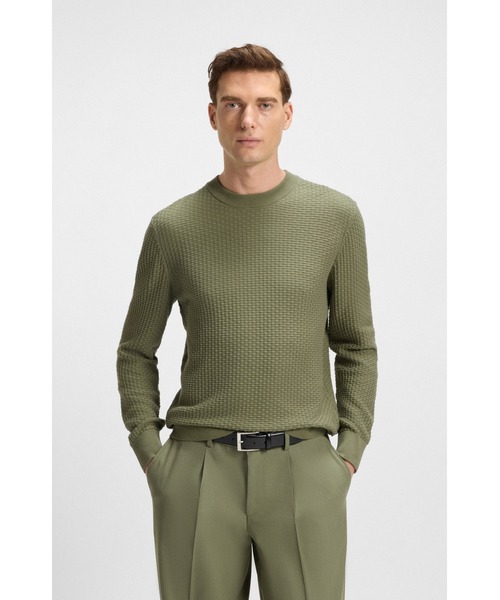 BOSS（HUGO BOSS） セーター ニット コットン ミックスストラクチャー