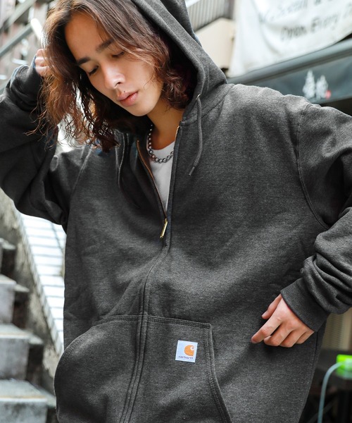 Carhartt 「Carhartt」 ジップアップパーカー L チャコールグレー 