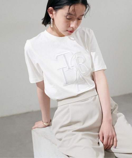 tシャツ 「LARUTA」厚盛りロゴ刺繍T レディース LARUTA tシャツ 「LARUTA」厚盛りロゴ刺繍T レディース