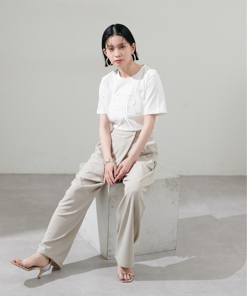 LARUTA tシャツ 「LARUTA」厚盛りロゴ刺繍T レディース