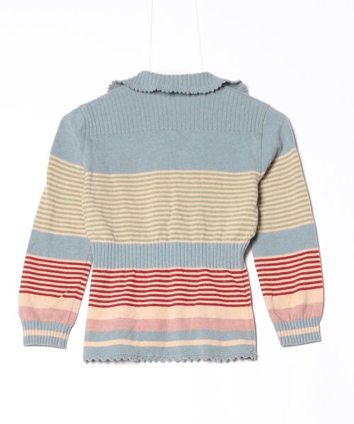 「MOSCHINO CHEAP AND CHIC」 ボーダー柄ニットカーディガン - ブルー レディース_画像2