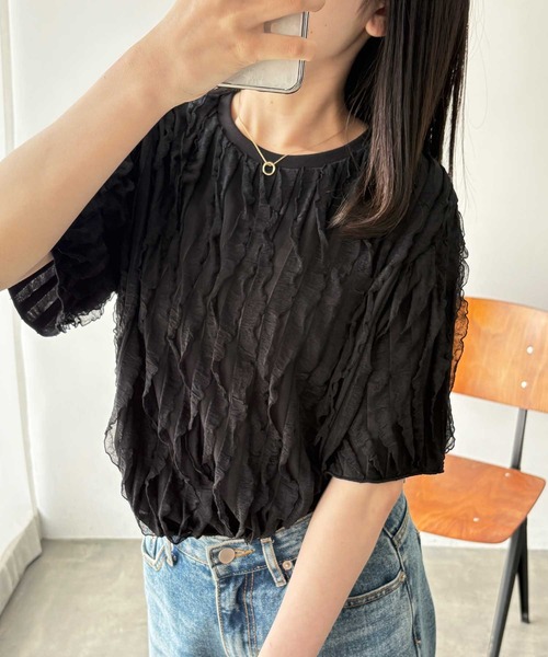 最終値下げ♡新品♡フリルカットソー セール】マルチフリルカットソー【取り外し可能/洗える】（T