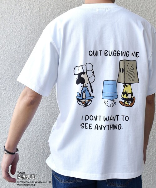 SHIPS any: SNOOPY コラボ NOT THERE グラフィック バック プリント Tシ PEANUTS tシャツ SHIPS any: SNOOPY コラボ NOT THERE