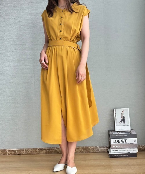 シャツワンピース 夏服に最適！ノースリーブロングシャツ