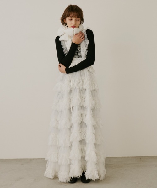 PERNA フェザーチュールジャンパースカート PERNA ワンピース フェザーチュールジャンパースカート