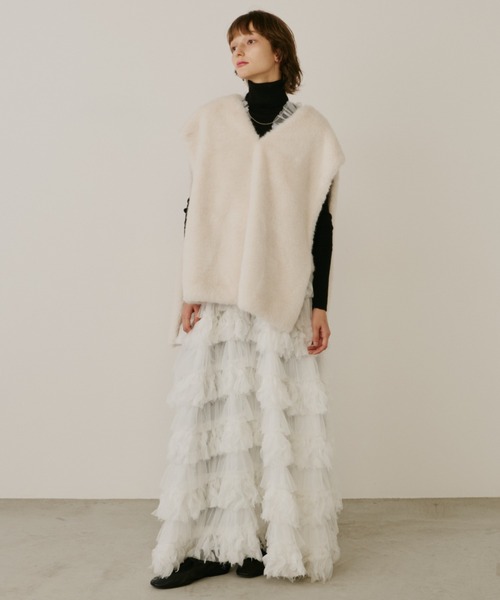PERNA（ペルナ） ワンピース フェザーチュールジャンパースカート