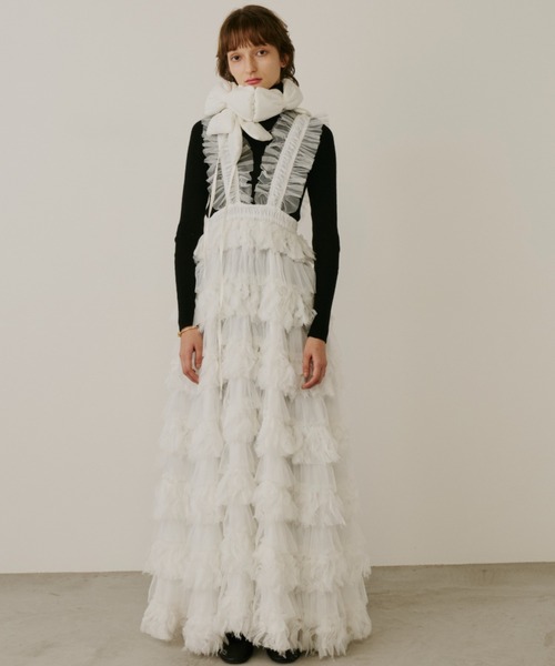 PERNA（ペルナ） ワンピース フェザーチュールジャンパースカート