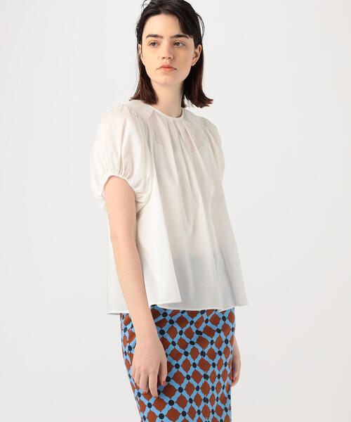 「BALLSEY」 半袖ブラウス 36 ライトブルー レディース Ballsey 「BALLSEY」 半袖ブラウス 36 ライトブルー レディース
