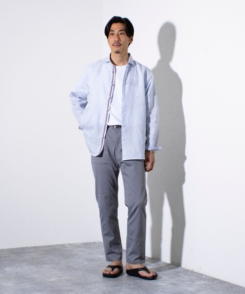 GLOSTER パンツ 「ビジカジ対応」綿麻 COOLMAX オックス L字型