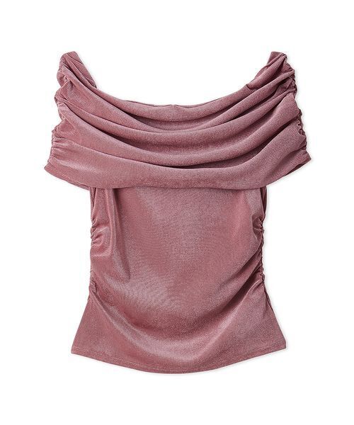 tシャツ オフショルチュールベロアトップス レディース