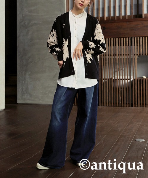 「antiqua」 カーディガン ONESIZE ブラック レディース antiqua 「antiqua」 カーディガン ONESIZE ブラック レディース