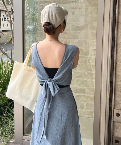 Futier Land ワンピース リゾートワンピ。夏大人バックリボン