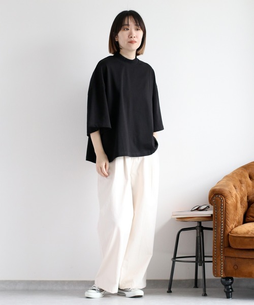 tシャツ モックネック ショート Tシャツ レディース cepo tシャツ 天竺モックネックショートスリーブTee レディース