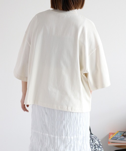 tシャツ モックネックショートスリーブTシャツ レディース cepo tシャツ 天竺モックネックショートスリーブTee レディース