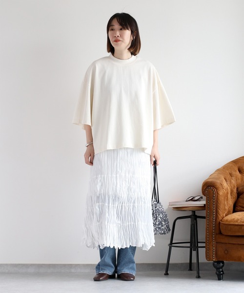 tシャツ モックネックショートスリーブTシャツ レディース GOODWEAR【グッドウェア】 - S/S MOCK NECK POCKET TEE