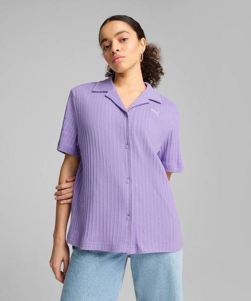 tシャツ PUMA プーマ ウィメンズ ワードローブ ESS リブ ポインテール 半袖 シャツ レディース