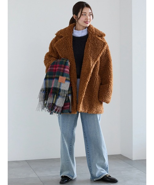 Te chichi（テチチ） チェスターコート F ブラウン レディース