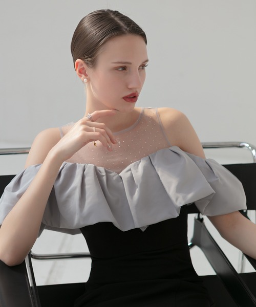 LEJA LUXE 2WAYストーンペプラムビスチェマーメイドドレスワンピース LEJA LUXE】2WAYストーンペプラムビスチェマーメイドドレス/パーティー