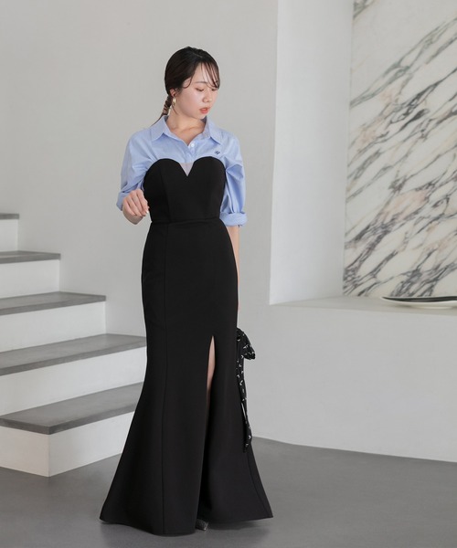 Leja ドレス 「LEJA LUXE」2WAYストーンペプラムビスチェ