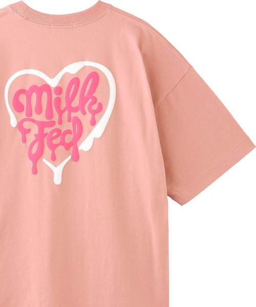 「MILKFED.」 半袖カットソー ONE SIZE ライトピンク レディース MILKFED. 「MILKFED.」 半袖Tシャツ ONE SIZE ライトピンク