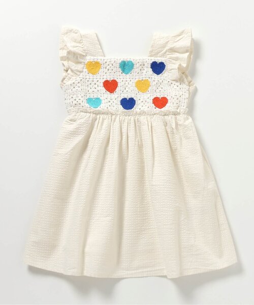 ★9キッズ★　ハンドメイド子供服　ワンピース apres les cours ワンピース 「ジュニア対応」かぎ針風ハート