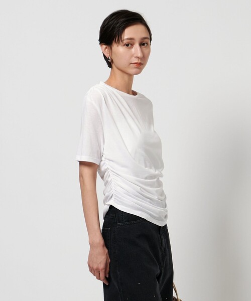 新品未使用 ユナイテッドアローズ トップス Tシャツ UNITED ARROWS tシャツ アシンメトリー ギャザー ショート