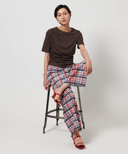 UNITED ARROWS tシャツ アシンメトリー ギャザー ショート