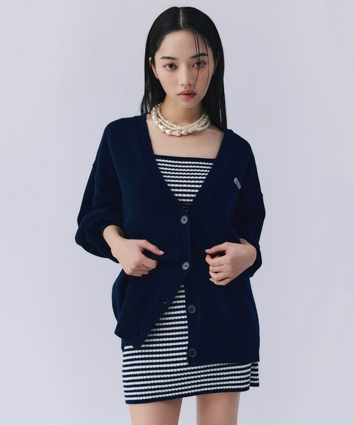 EIMY ISTOIRE（エイミーイストワール） ニットカーディガン F ネイビー