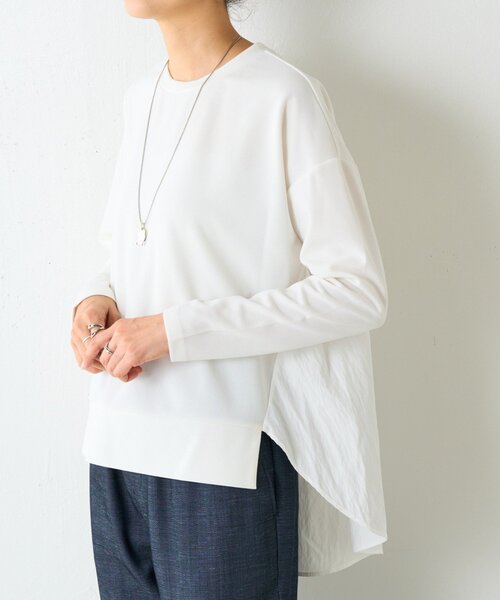 tシャツ 後ろフレアカットソー レディース