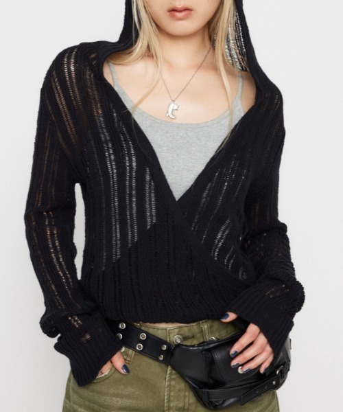 LAGUA GEM（ラグアジェム） パーカー WRAP CRASH HOOD トップス